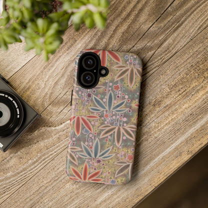 和柄、日本の伝統文様、植物柄、着物や帯などに用いられた模様のスマホケース