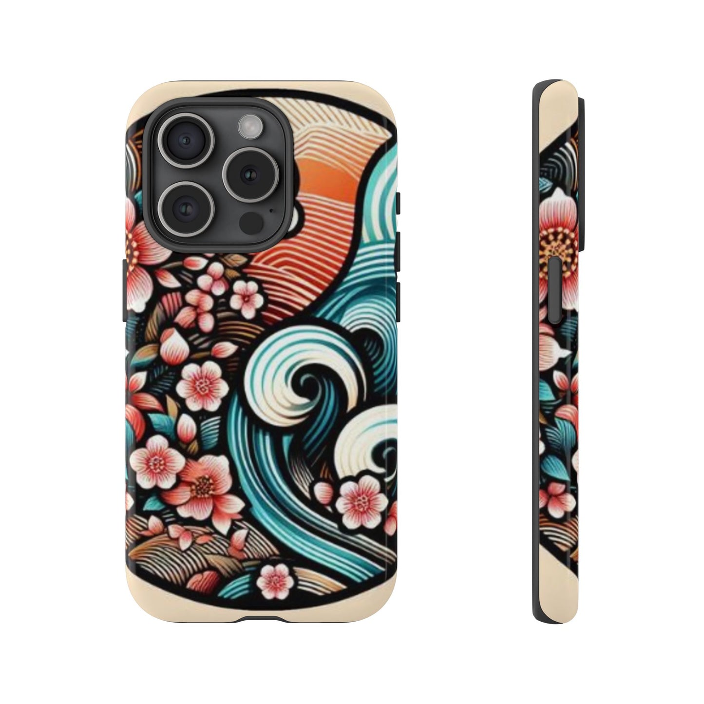 浮世絵調の携帯カバー。和柄、着物や帯で使用されている模様の携帯電話カバー。