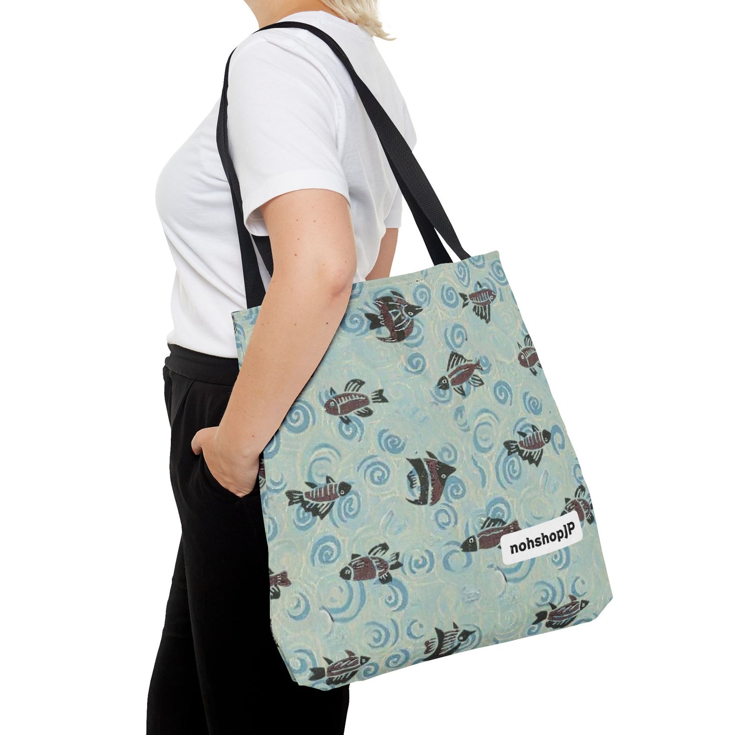 Aquatic Adventure Tote Bag, Fish Pattern Tote, Eco-Friendly Shopping Bag, Beach Day Essentials, Travel Companion