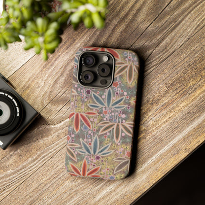 和柄、日本の伝統文様、植物柄、着物や帯などに用いられた模様のスマホケース