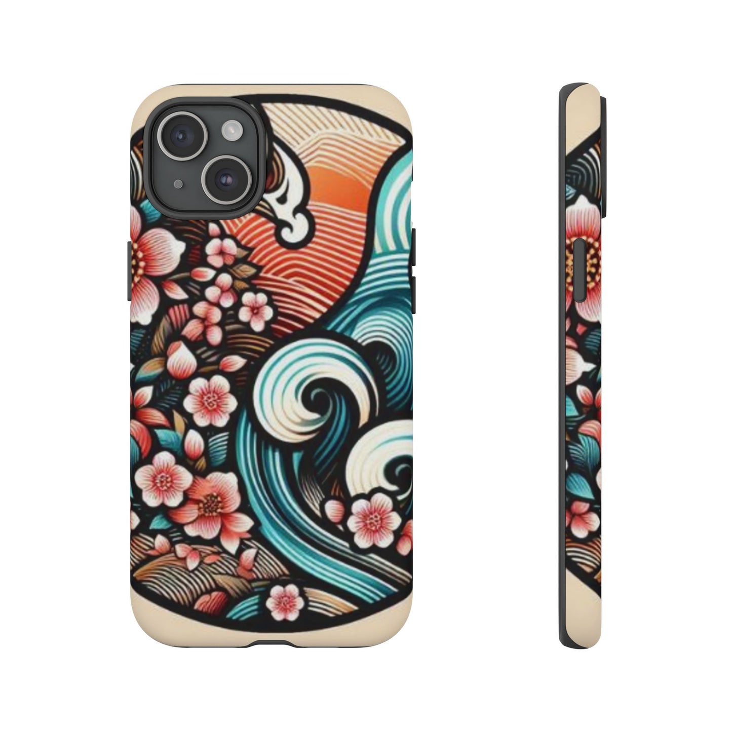 浮世絵調の携帯カバー。和柄、着物や帯で使用されている模様の携帯電話カバー。