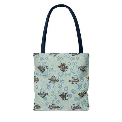 Aquatic Adventure Tote Bag, Fish Pattern Tote, Eco-Friendly Shopping Bag, Beach Day Essentials, Travel Companion