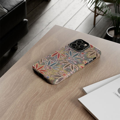 和柄、日本の伝統文様、植物柄、着物や帯などに用いられた模様のスマホケース