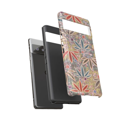 和柄、日本の伝統文様、植物柄、着物や帯などに用いられた模様のスマホケース