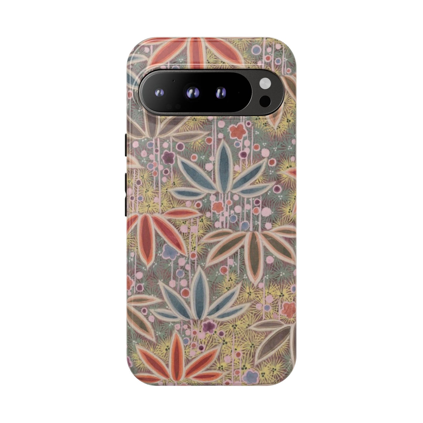 和柄、日本の伝統文様、植物柄、着物や帯などに用いられた模様のスマホケース