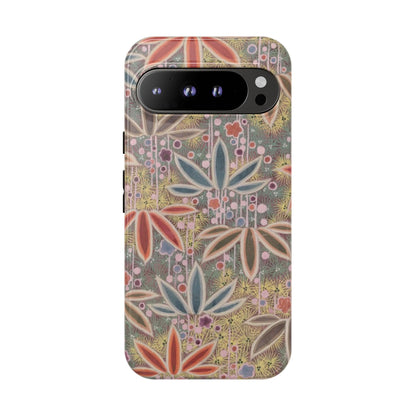 和柄、日本の伝統文様、植物柄、着物や帯などに用いられた模様のスマホケース