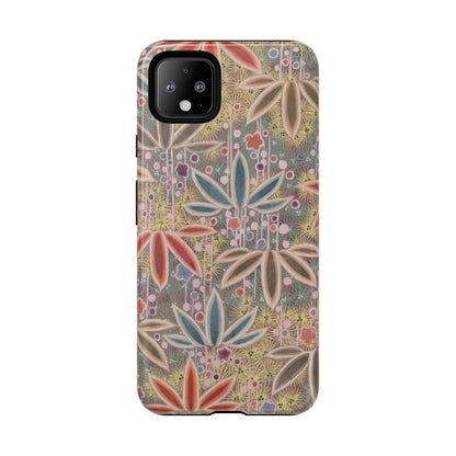 和柄、日本の伝統文様、植物柄、着物や帯などに用いられた模様のスマホケース