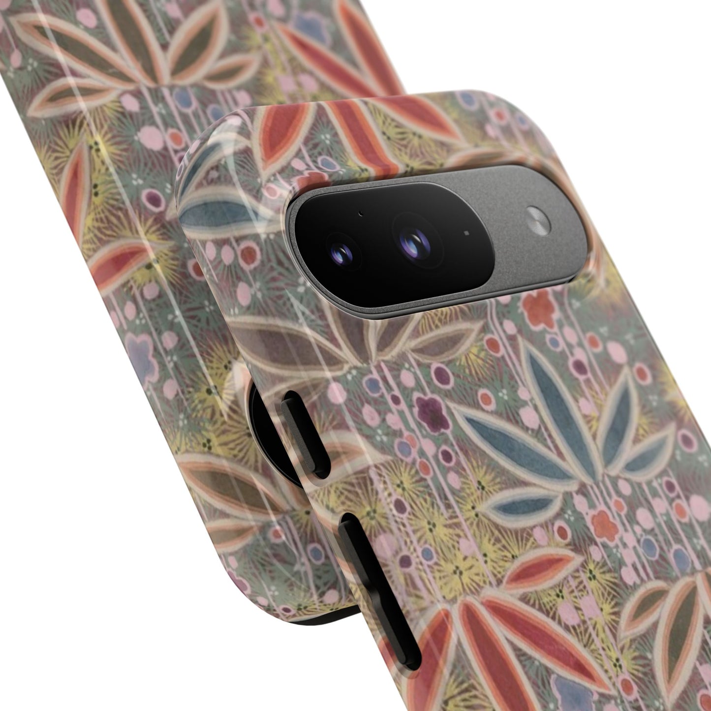 和柄、日本の伝統文様、植物柄、着物や帯などに用いられた模様のスマホケース
