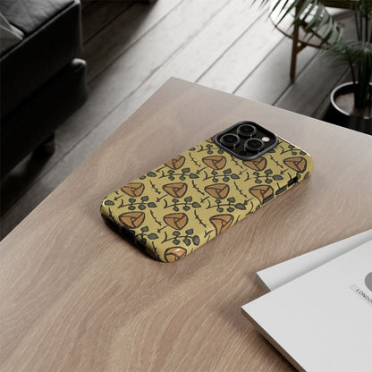 花柄タフスマホケース - 着物や帯で使用されている模様、アウトドア愛好家のためのヴィンテージナチュラルデザイン