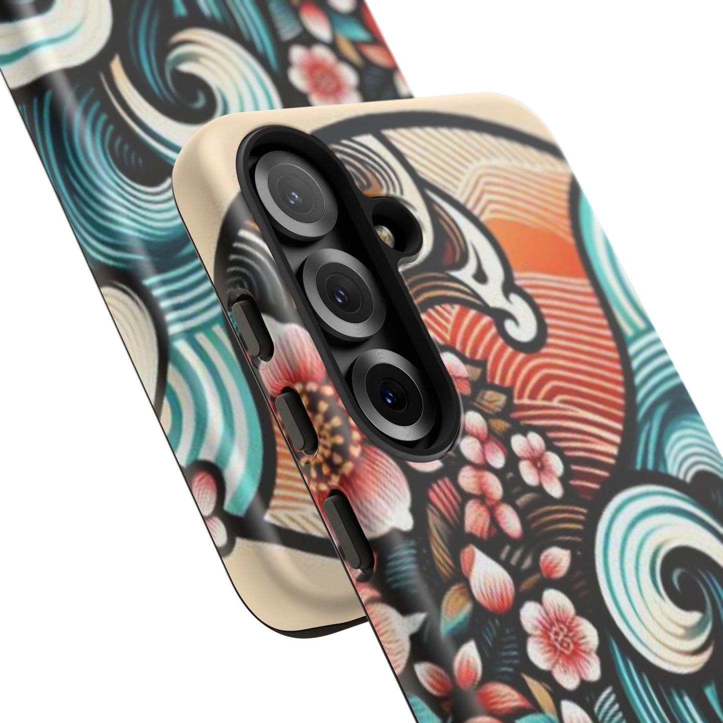 浮世絵調の携帯カバー。和柄、着物や帯で使用されている模様の携帯電話カバー。
