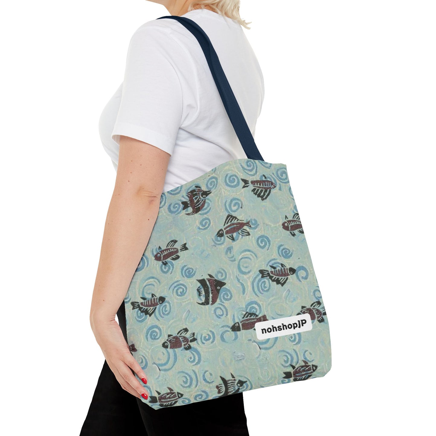 Aquatic Adventure Tote Bag, Fish Pattern Tote, Eco-Friendly Shopping Bag, Beach Day Essentials, Travel Companion
