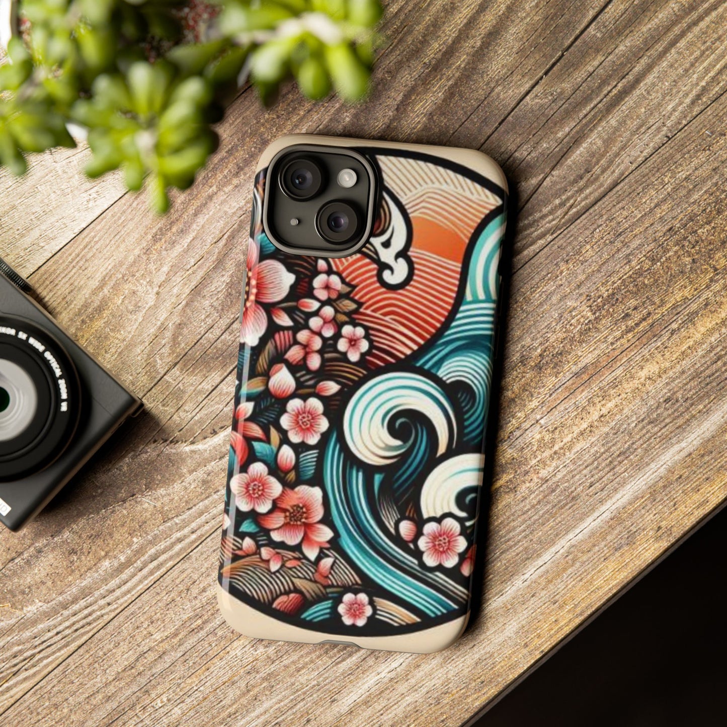 浮世絵調の携帯カバー。和柄、着物や帯で使用されている模様の携帯電話カバー。