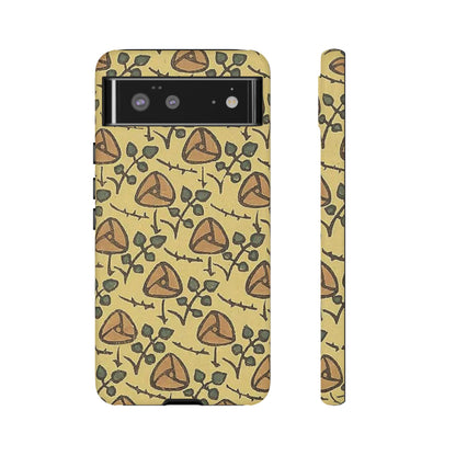 花柄タフスマホケース - 着物や帯で使用されている模様、アウトドア愛好家のためのヴィンテージナチュラルデザイン