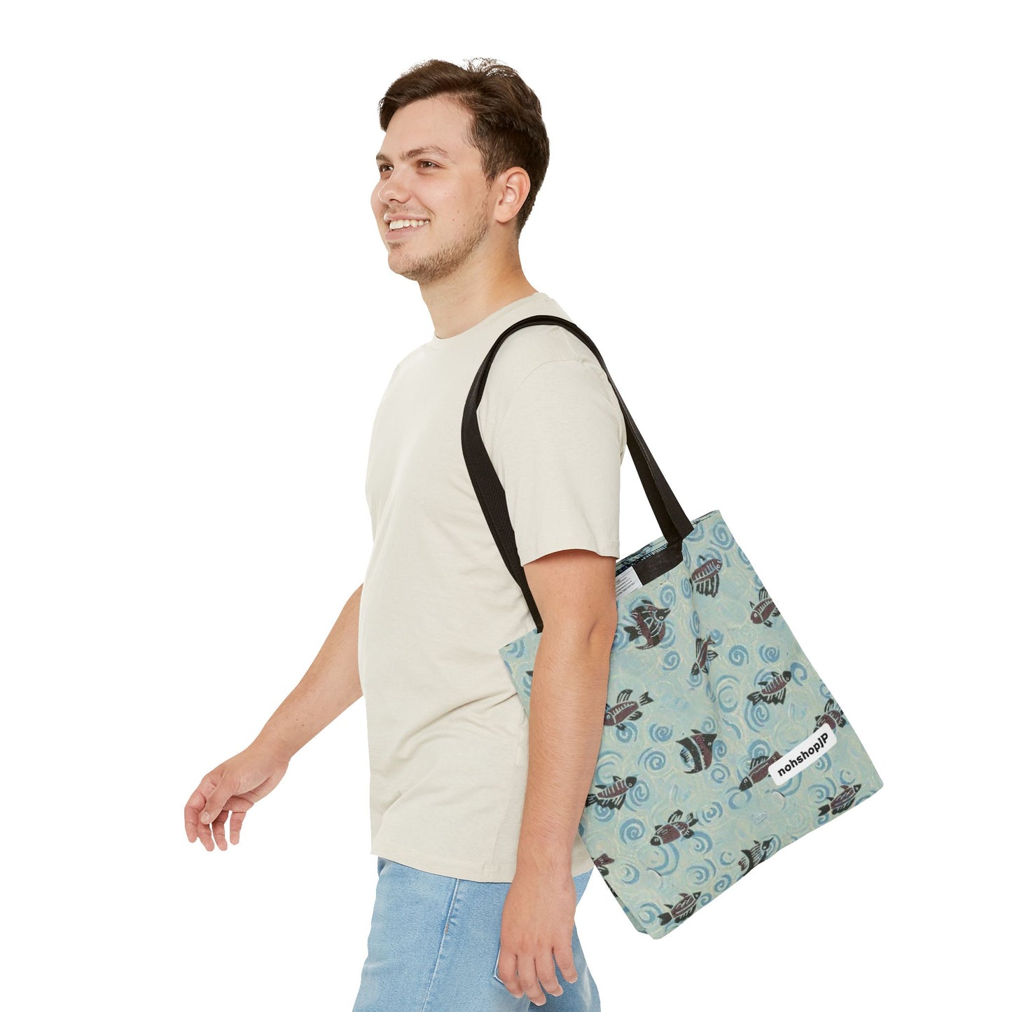 Aquatic Adventure Tote Bag, Fish Pattern Tote, Eco-Friendly Shopping Bag, Beach Day Essentials, Travel Companion