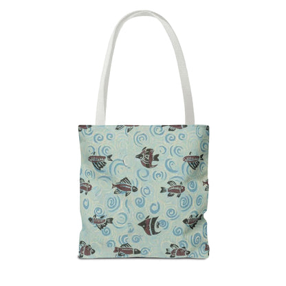 Aquatic Adventure Tote Bag, Fish Pattern Tote, Eco-Friendly Shopping Bag, Beach Day Essentials, Travel Companion