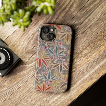 和柄、日本の伝統文様、植物柄、着物や帯などに用いられた模様のスマホケース