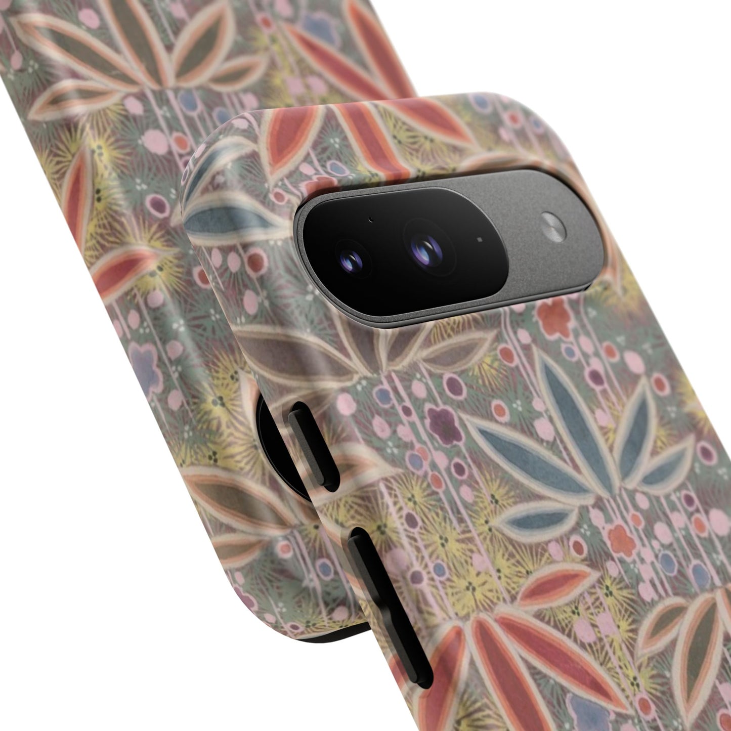 和柄、日本の伝統文様、植物柄、着物や帯などに用いられた模様のスマホケース