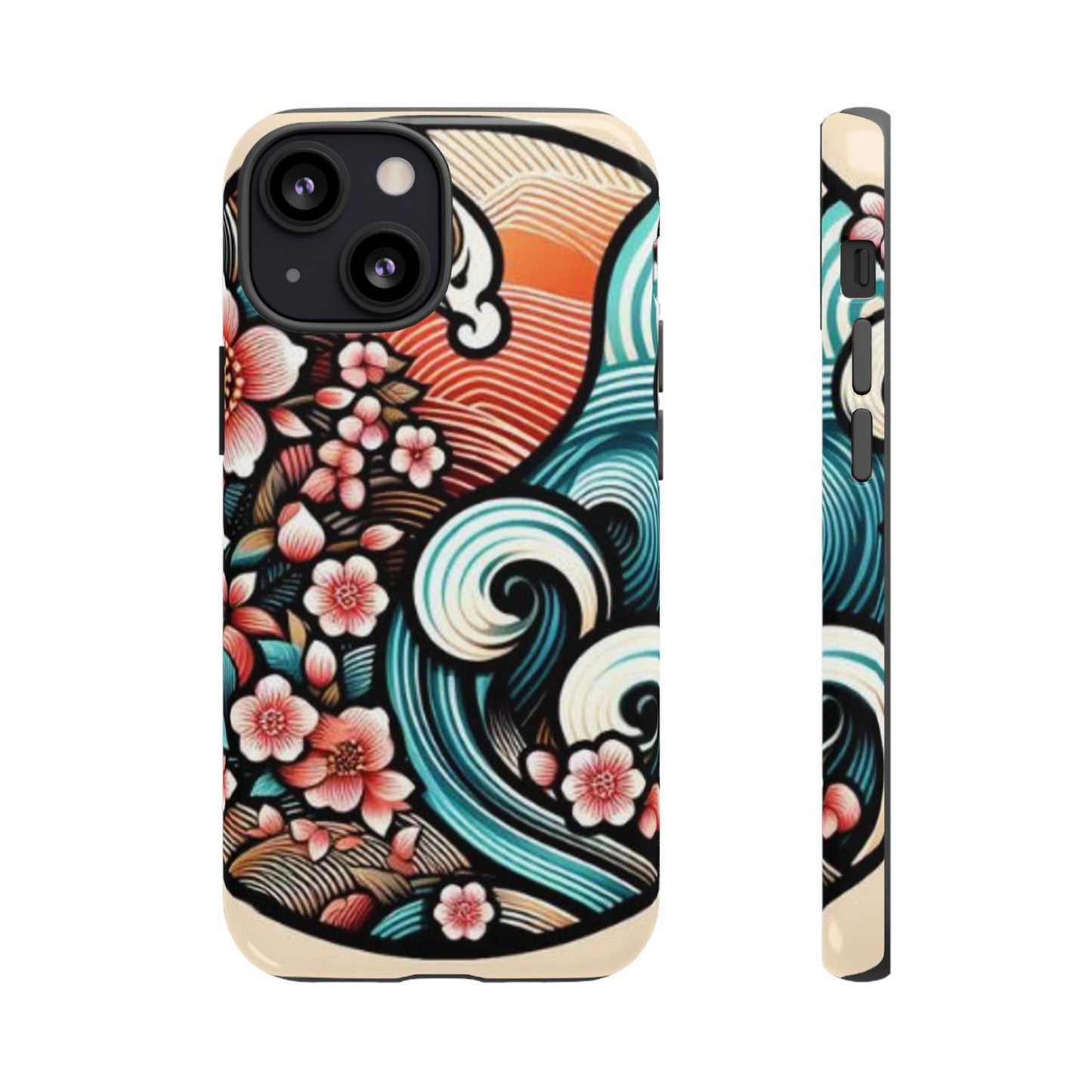 浮世絵調の携帯カバー。和柄、着物や帯で使用されている模様の携帯電話カバー。