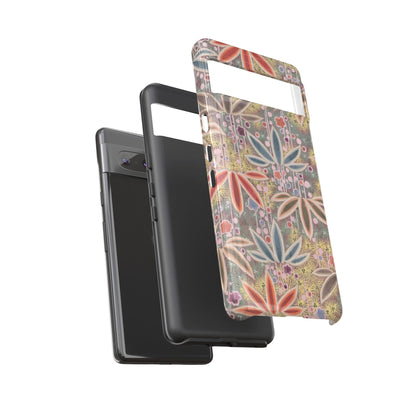 和柄、日本の伝統文様、植物柄、着物や帯などに用いられた模様のスマホケース