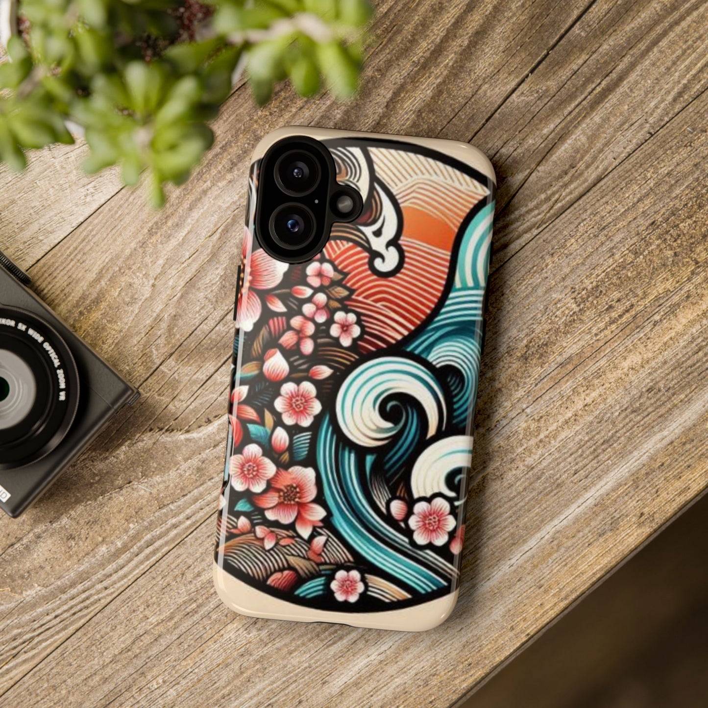 浮世絵調の携帯カバー。和柄、着物や帯で使用されている模様の携帯電話カバー。