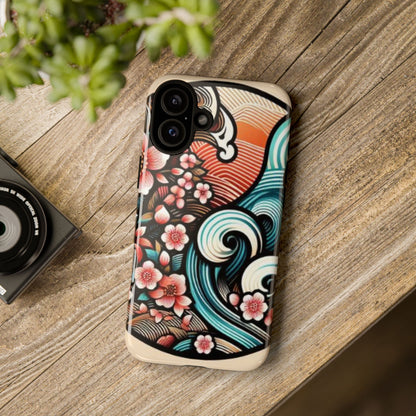浮世絵調の携帯カバー。和柄、着物や帯で使用されている模様の携帯電話カバー。
