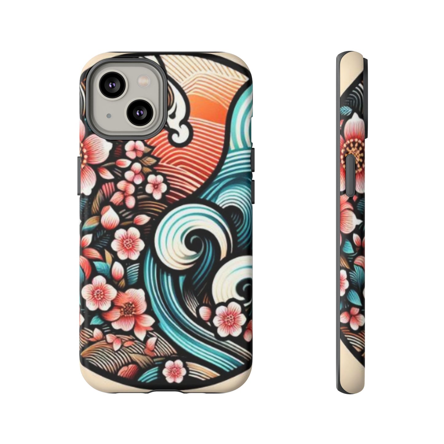 浮世絵調の携帯カバー。和柄、着物や帯で使用されている模様の携帯電話カバー。
