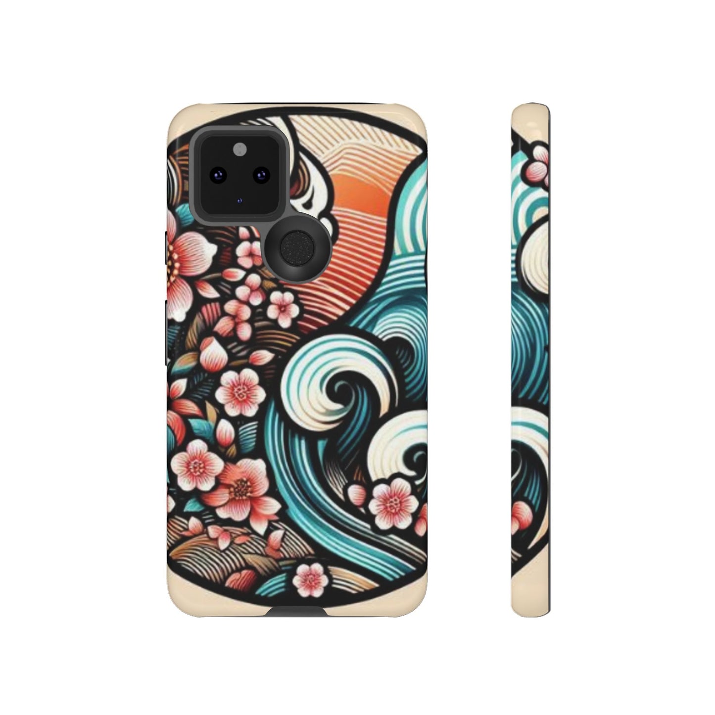 浮世絵調の携帯カバー。和柄、着物や帯で使用されている模様の携帯電話カバー。