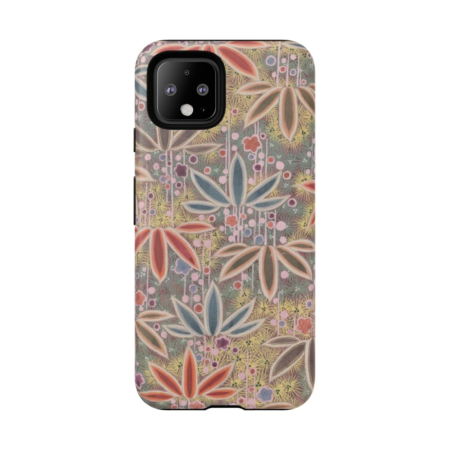 和柄、日本の伝統文様、植物柄、着物や帯などに用いられた模様のスマホケース