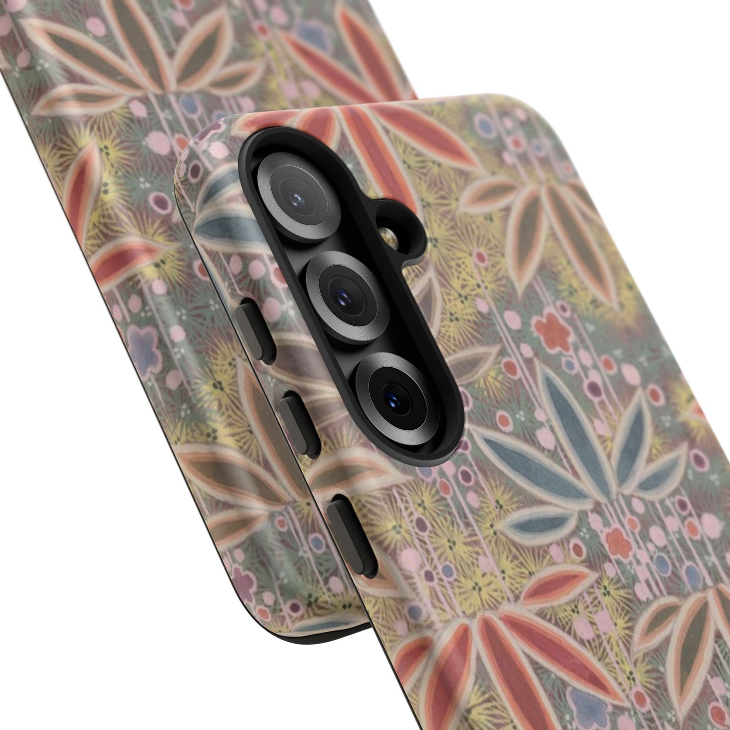 和柄、日本の伝統文様、植物柄、着物や帯などに用いられた模様のスマホケース