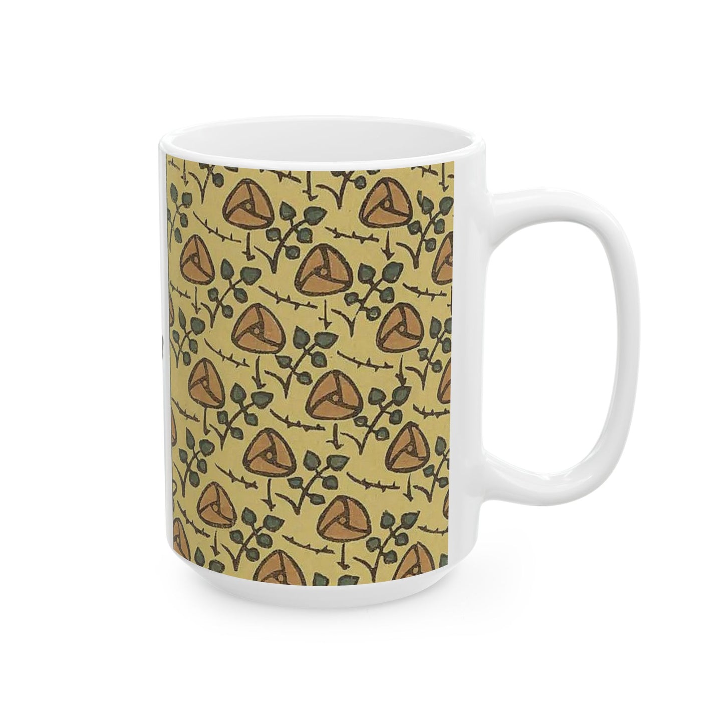 Ceramic Coffee Mug, Floral Design Tea Cup, Japanese Inspired Drinkware, Gift for Tea Lovers, Unique Kitchen Decor
