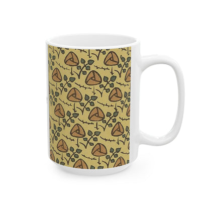 Ceramic Coffee Mug, Floral Design Tea Cup, Japanese Inspired Drinkware, Gift for Tea Lovers, Unique Kitchen Decor