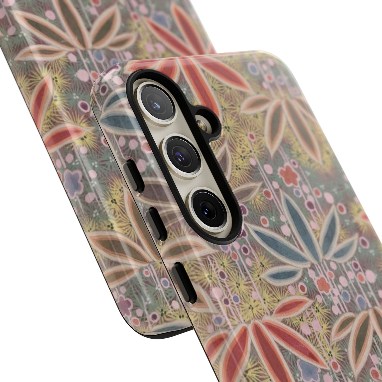 和柄、日本の伝統文様、植物柄、着物や帯などに用いられた模様のスマホケース
