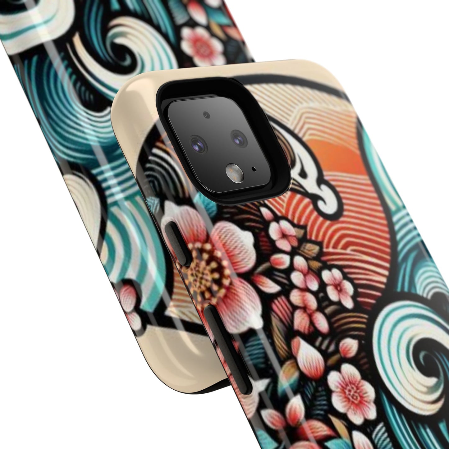 浮世絵調の携帯カバー。和柄、着物や帯で使用されている模様の携帯電話カバー。