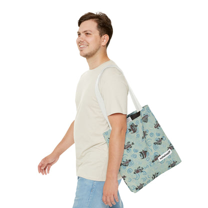 Aquatic Adventure Tote Bag, Fish Pattern Tote, Eco-Friendly Shopping Bag, Beach Day Essentials, Travel Companion