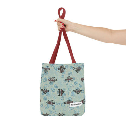 Aquatic Adventure Tote Bag, Fish Pattern Tote, Eco-Friendly Shopping Bag, Beach Day Essentials, Travel Companion