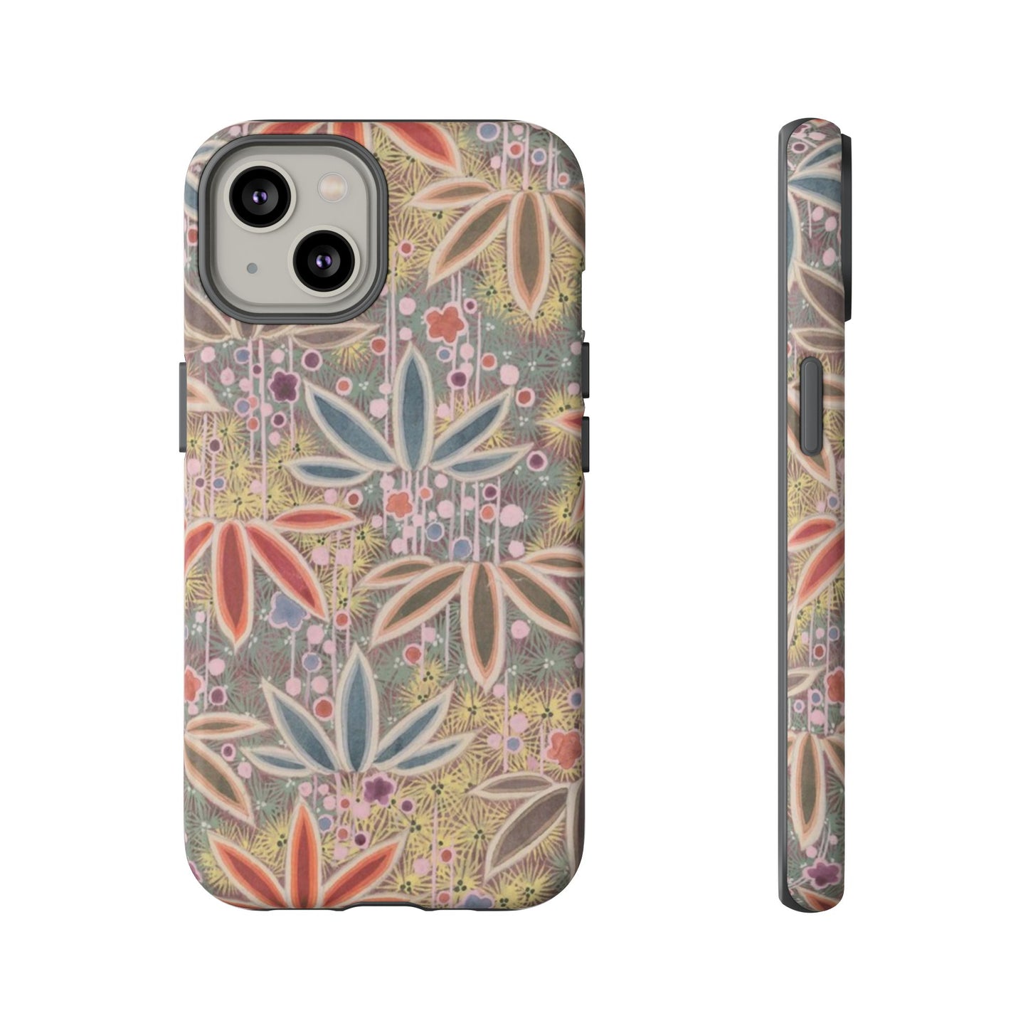 和柄、日本の伝統文様、植物柄、着物や帯などに用いられた模様のスマホケース
