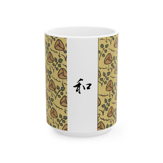 Ceramic Coffee Mug, Floral Design Tea Cup, Japanese Inspired Drinkware, Gift for Tea Lovers, Unique Kitchen Decor