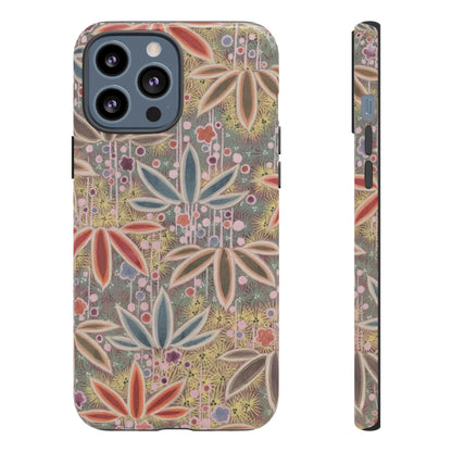 和柄、日本の伝統文様、植物柄、着物や帯などに用いられた模様のスマホケース