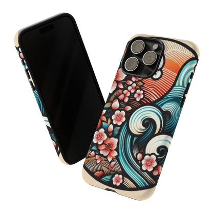 浮世絵調の携帯カバー。和柄、着物や帯で使用されている模様の携帯電話カバー。