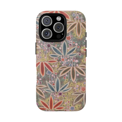 和柄、日本の伝統文様、植物柄、着物や帯などに用いられた模様のスマホケース
