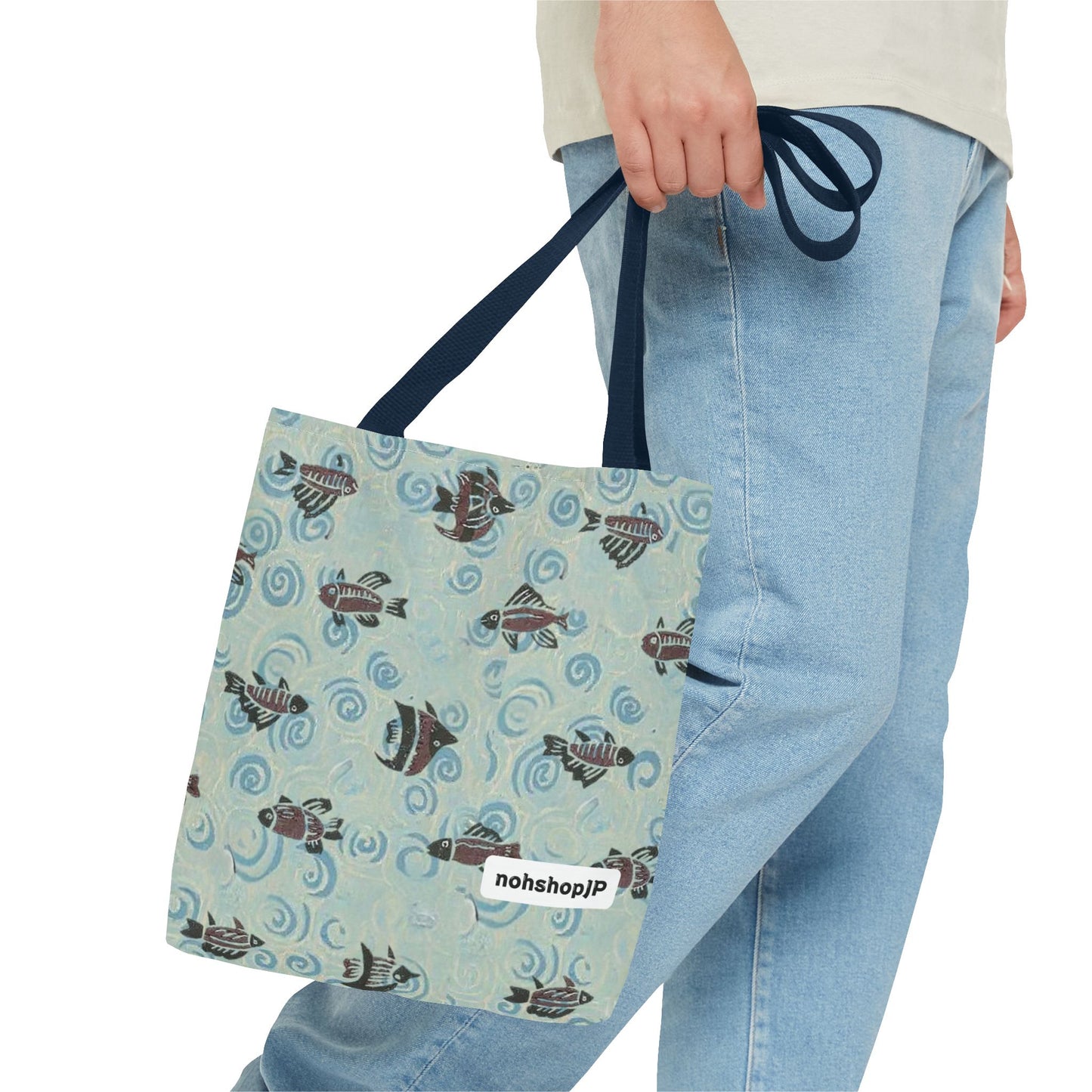 Aquatic Adventure Tote Bag, Fish Pattern Tote, Eco-Friendly Shopping Bag, Beach Day Essentials, Travel Companion