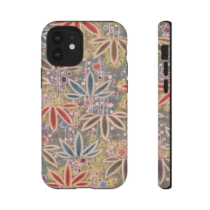 和柄、日本の伝統文様、植物柄、着物や帯などに用いられた模様のスマホケース