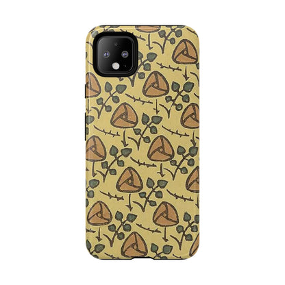 花柄タフスマホケース - 着物や帯で使用されている模様、アウトドア愛好家のためのヴィンテージナチュラルデザイン