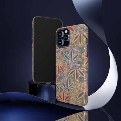 和柄、日本の伝統文様、植物柄、着物や帯などに用いられた模様のスマホケース