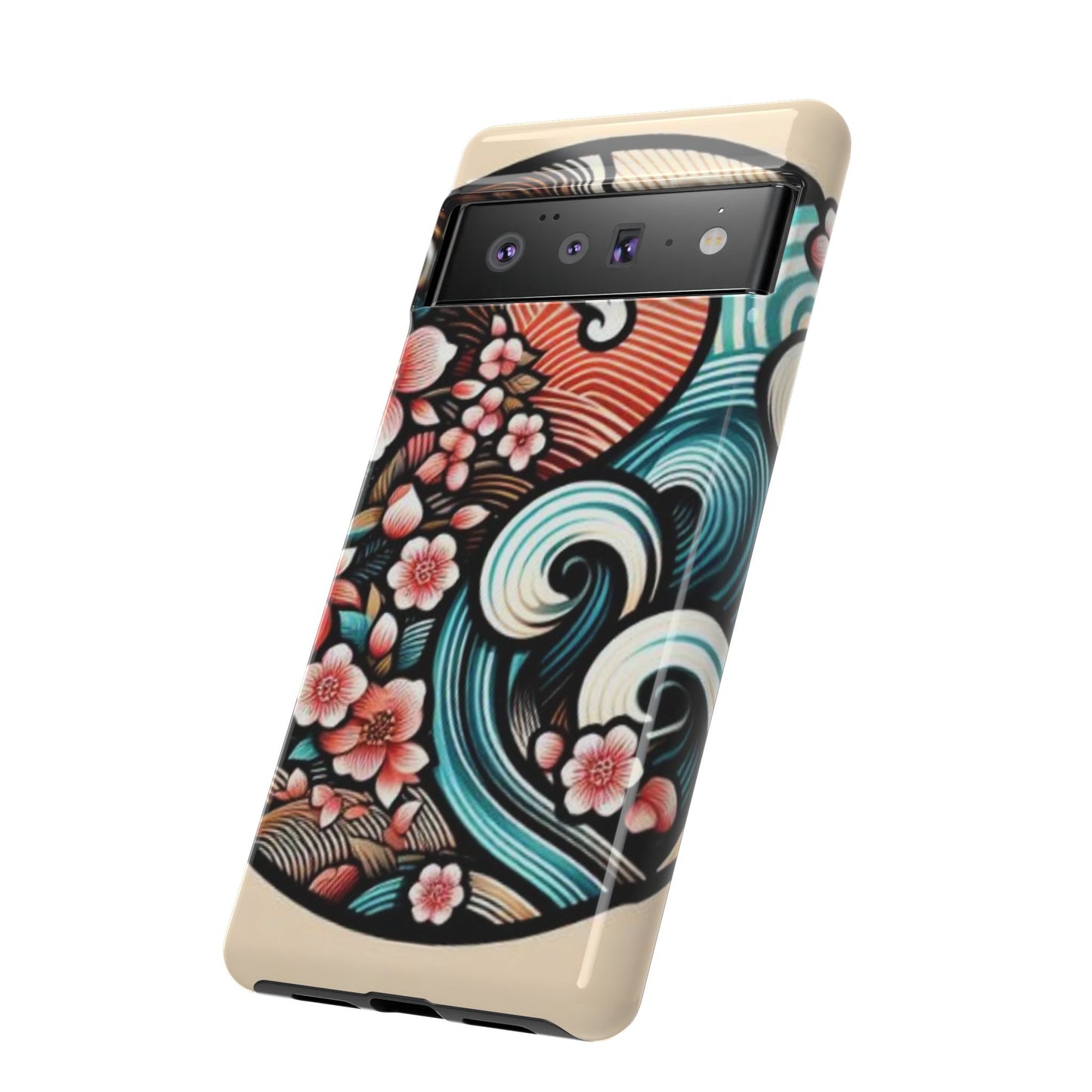 浮世絵調の携帯カバー。和柄、着物や帯で使用されている模様の携帯電話カバー。