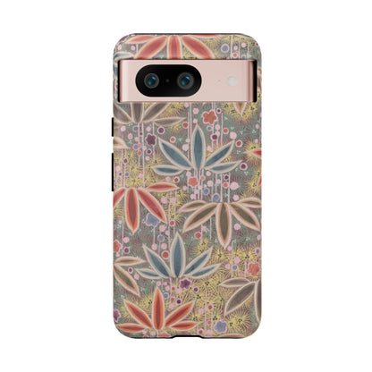 和柄、日本の伝統文様、植物柄、着物や帯などに用いられた模様のスマホケース