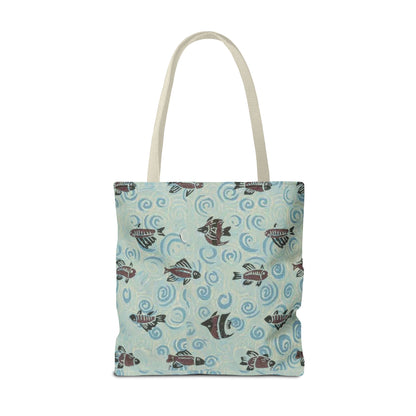 Aquatic Adventure Tote Bag, Fish Pattern Tote, Eco-Friendly Shopping Bag, Beach Day Essentials, Travel Companion