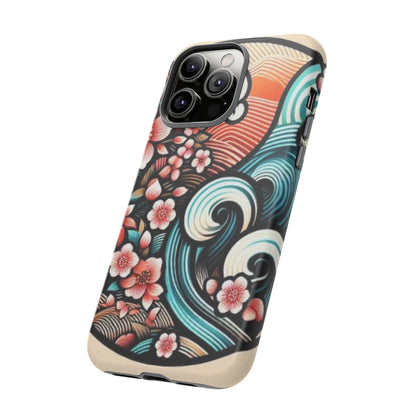 浮世絵調の携帯カバー。和柄、着物や帯で使用されている模様の携帯電話カバー。