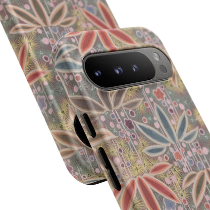 和柄、日本の伝統文様、植物柄、着物や帯などに用いられた模様のスマホケース