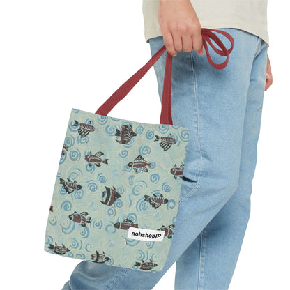 Aquatic Adventure Tote Bag, Fish Pattern Tote, Eco-Friendly Shopping Bag, Beach Day Essentials, Travel Companion